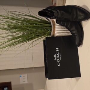 Coach Black Leather Ankle Booties